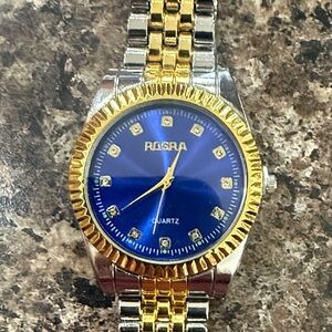#86 Rosra Men’s Quartz Watch w/Blue Dial and Alloy Band